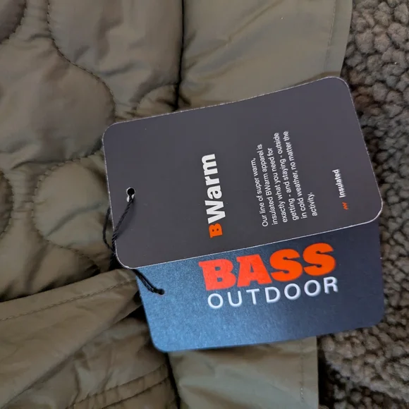 NWT Bass Outfit Olive Green Quilted Hooded Jacket - Picture 2 of 7